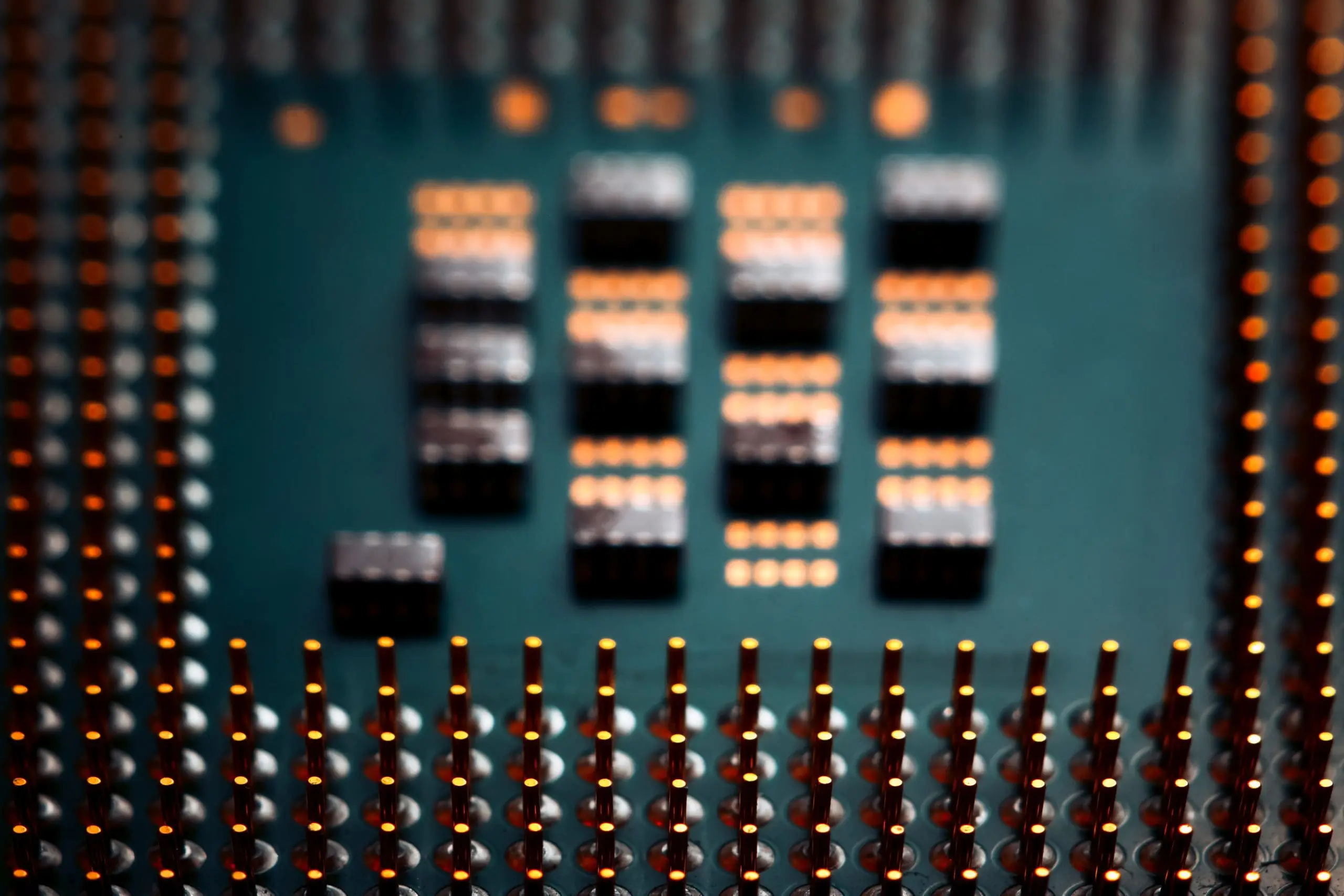 Close-up of electronic circuit board — electronics and semiconductor inspection